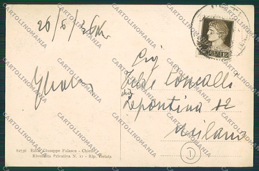 Chieti Città Costumi cartolina QQ4015 – retro