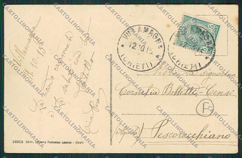 Chieti Città PIEGHINA cartolina QQ4043 – retro