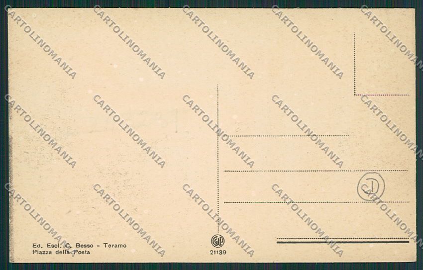 Teramo Città Caserma Militari cartolina QQ4158 – retro