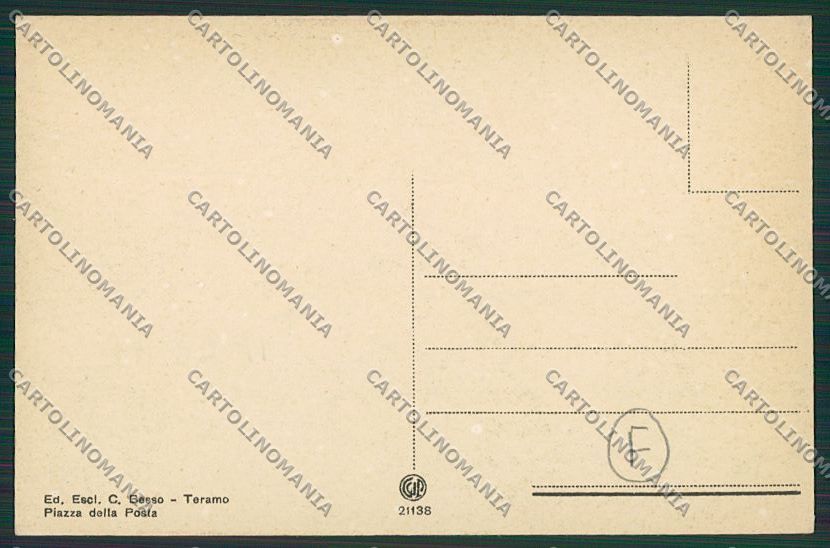 Teramo Città cartolina QQ4213 – retro