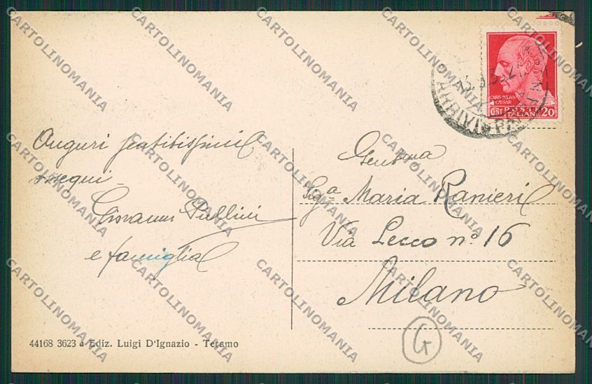 Teramo Città Banca cartolina QQ4222 – retro