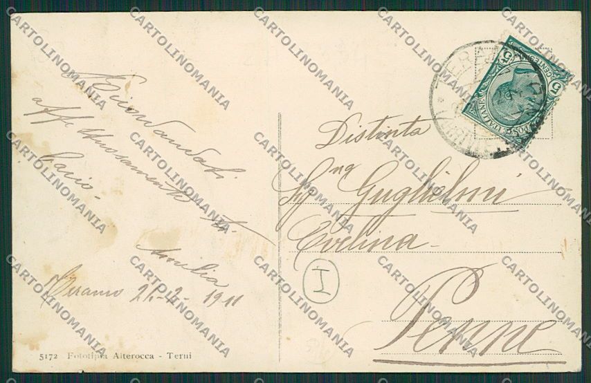 Teramo Città TRACCE UMIDO cartolina QQ4253 – retro