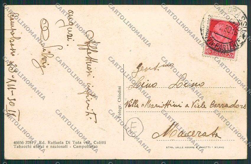 Campobasso Città cartolina QQ4391 – retro