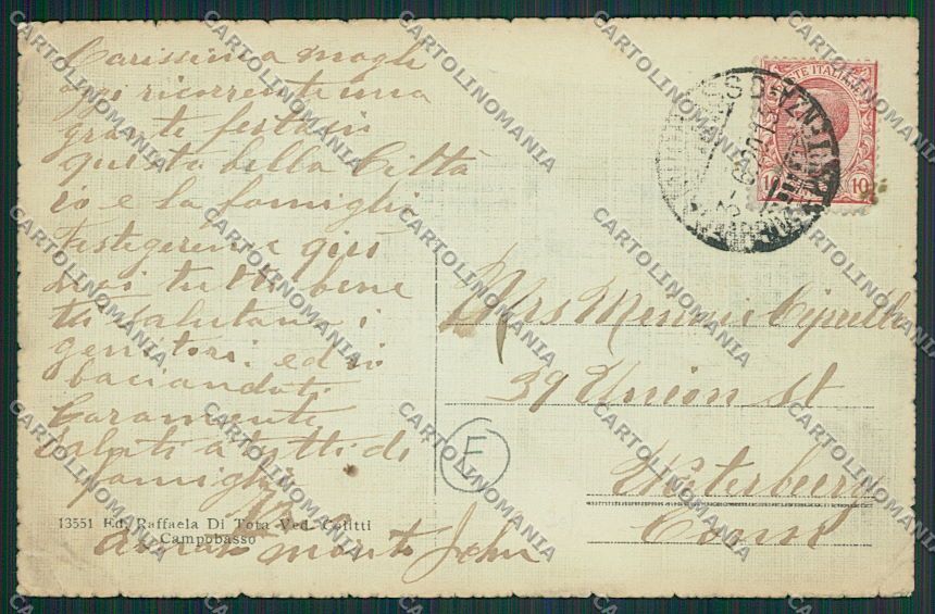 Campobasso Città STRAPPINO cartolina QQ4393 – retro