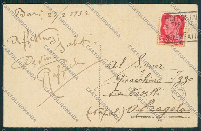 Bari Città PIEGHINA cartolina QQ4480 – retro