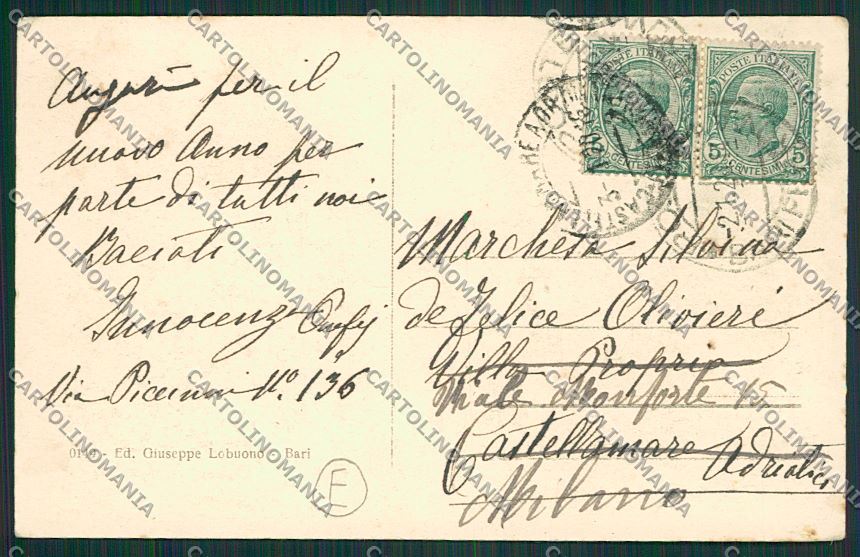 Bari Città Tram ABRASA cartolina QQ4505 – retro
