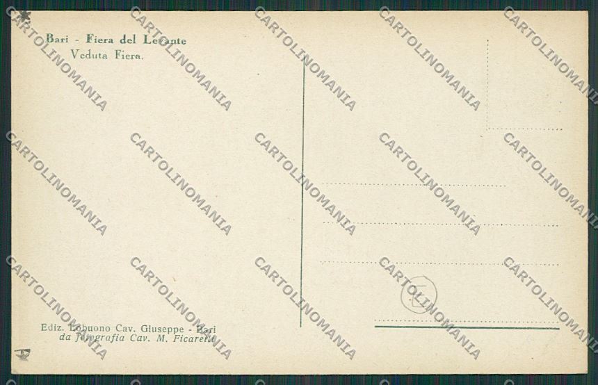 Bari Città Fiera Levante cartolina QQ4595 – retro