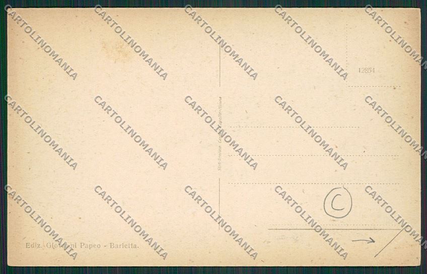 Bari Barletta PIEGA cartolina QQ4607 – retro