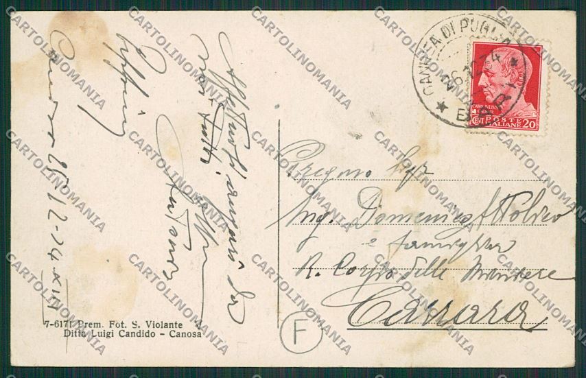 Bari Canosa cartolina QQ4639 – retro