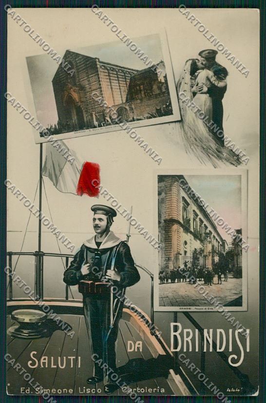 Brindisi Città Saluti da Marinaio Foto cartolina QQ4710 – fronte