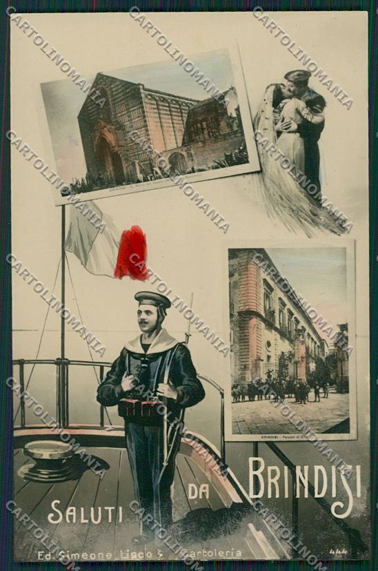Brindisi Città Saluti da Marinaio Foto cartolina QQ4711 – fronte