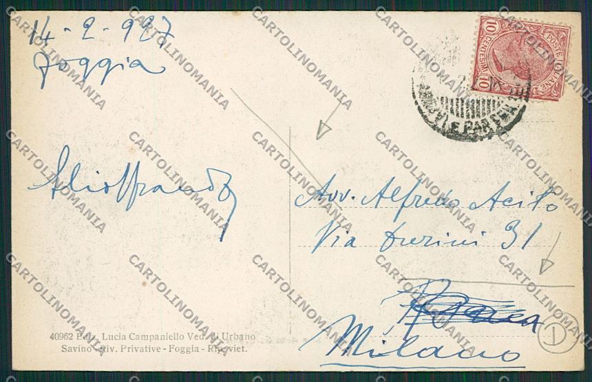 Foggia Città PIEGA cartolina QQ4748 – retro