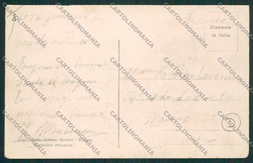 Foggia Città PIEGA cartolina QQ4761 – retro