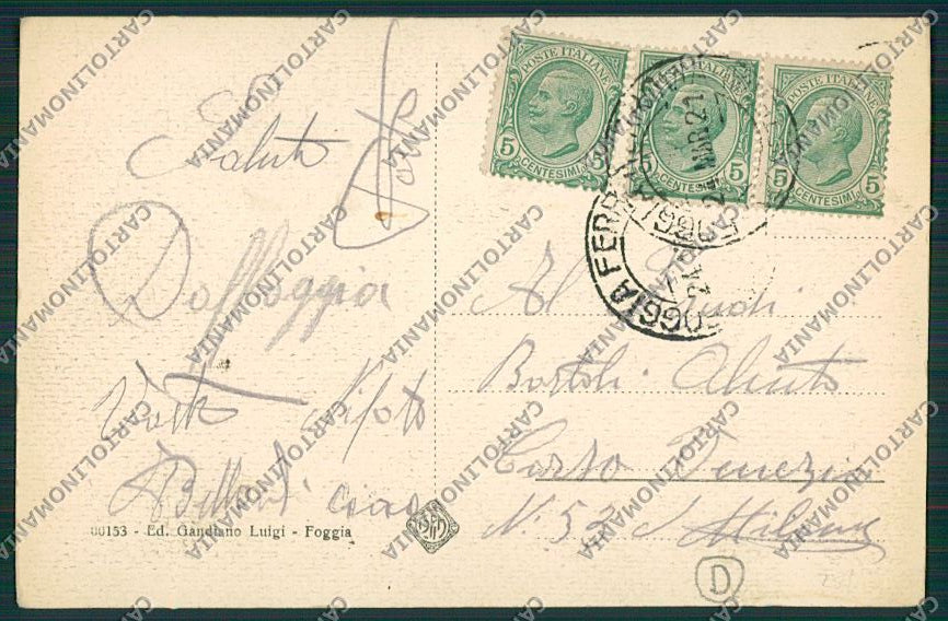 Foggia Città cartolina QQ4765 – retro