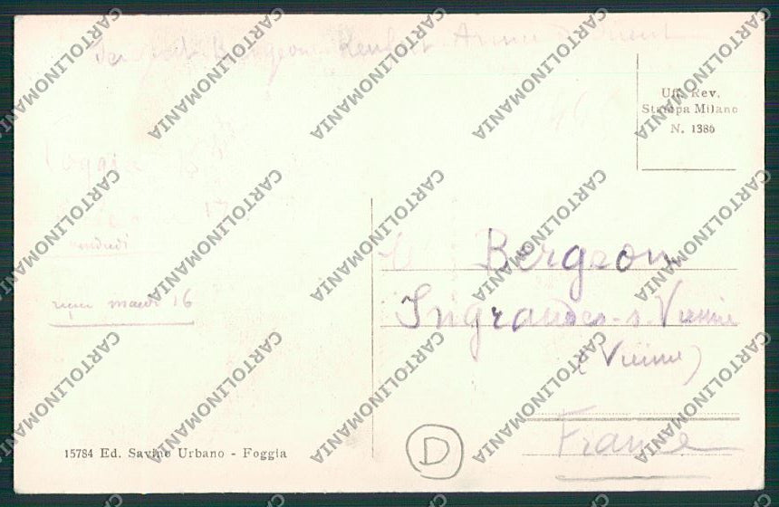 Foggia Città Saluti da cartolina QQ4769 – retro