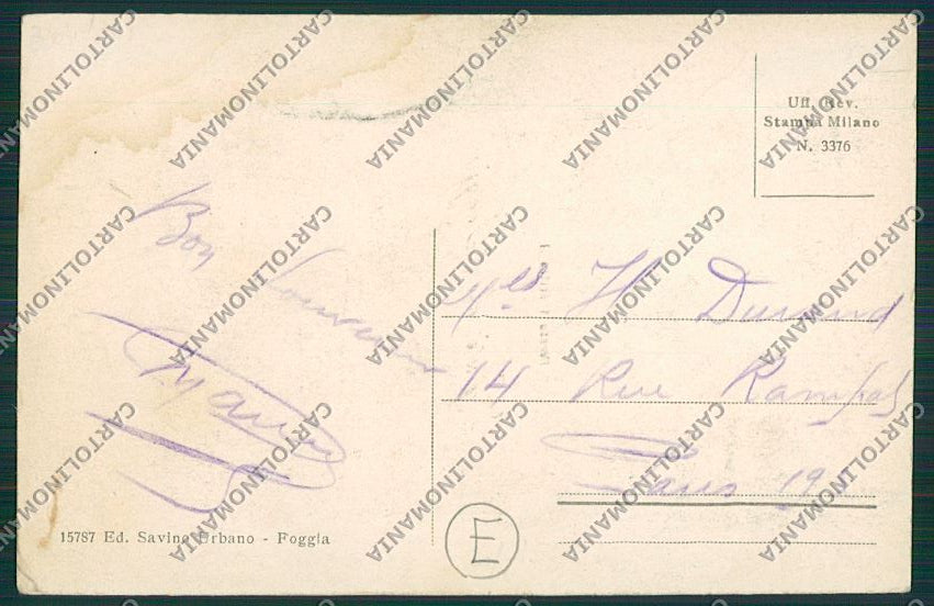 Foggia Città Saluti da cartolina QQ4800 – retro