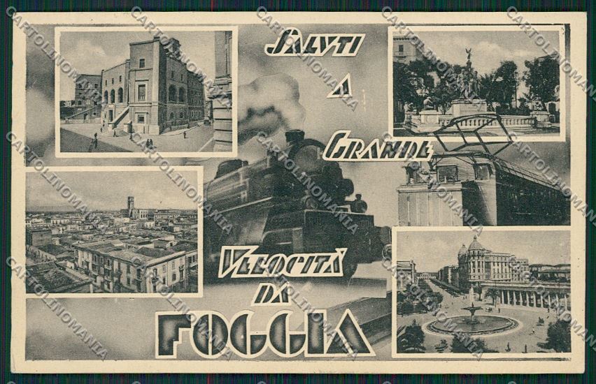 Foggia Città Saluti a Grande Velocità Treno cartolina QQ4801 – fronte