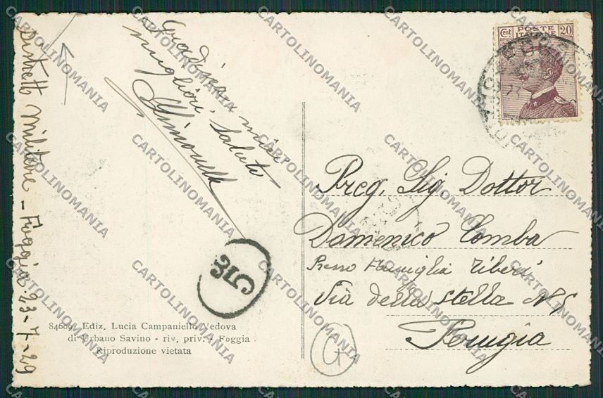 Foggia Città PIEGA cartolina QQ4813 – retro