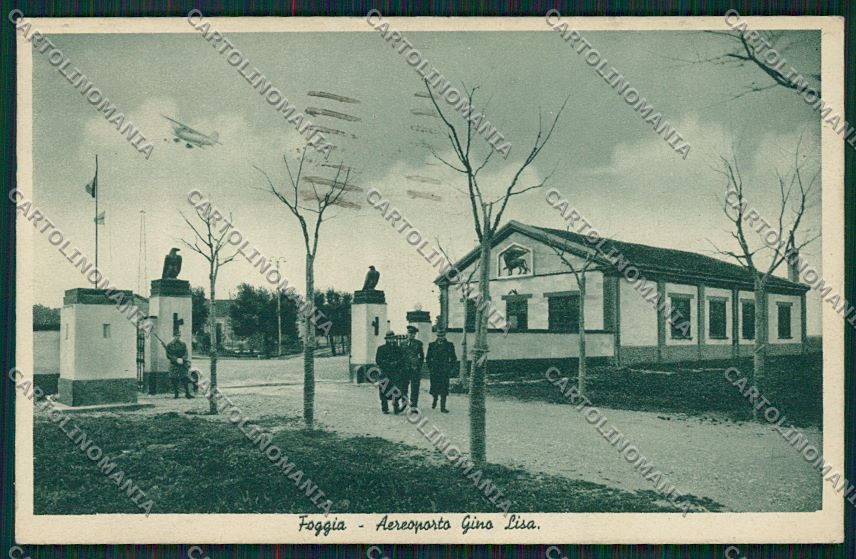 Foggia Città Aeroporto Lisa Fascismo PIEGA cartolina QQ4838 – fronte