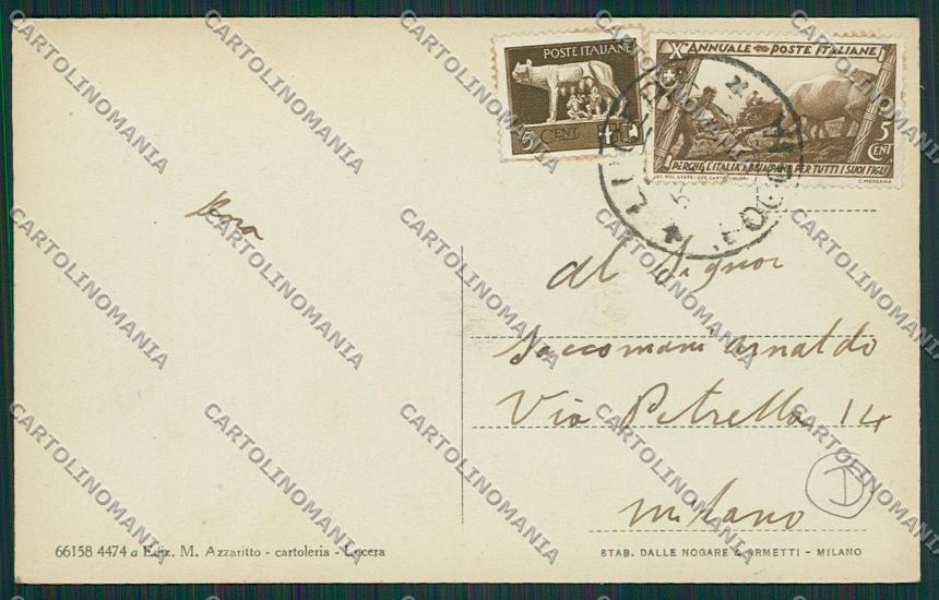 Foggia Lucera cartolina QQ4866 – retro