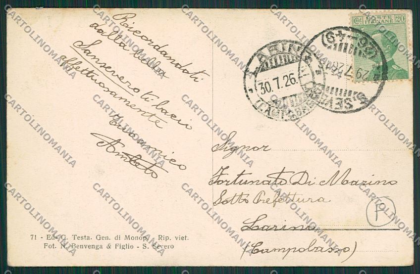Foggia San Severo cartolina QQ4888 – retro