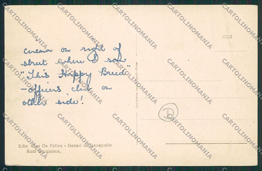 Foggia Rodi Garganico Cinema cartolina QQ4900 – retro