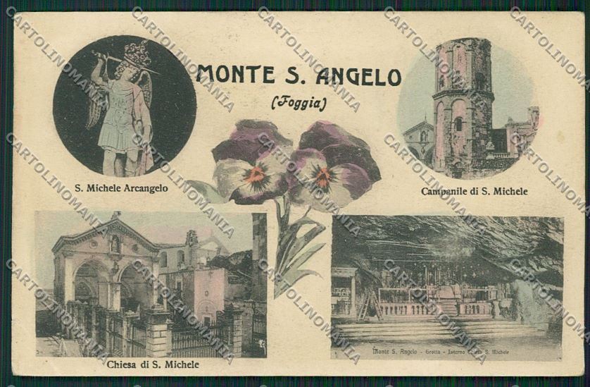 Foggia Monte Sant'Angelo PIEGA ABRASA cartolina QQ4905 – fronte