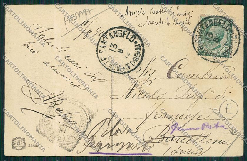 Foggia Monte Sant'Angelo PIEGA ABRASA cartolina QQ4905 – retro