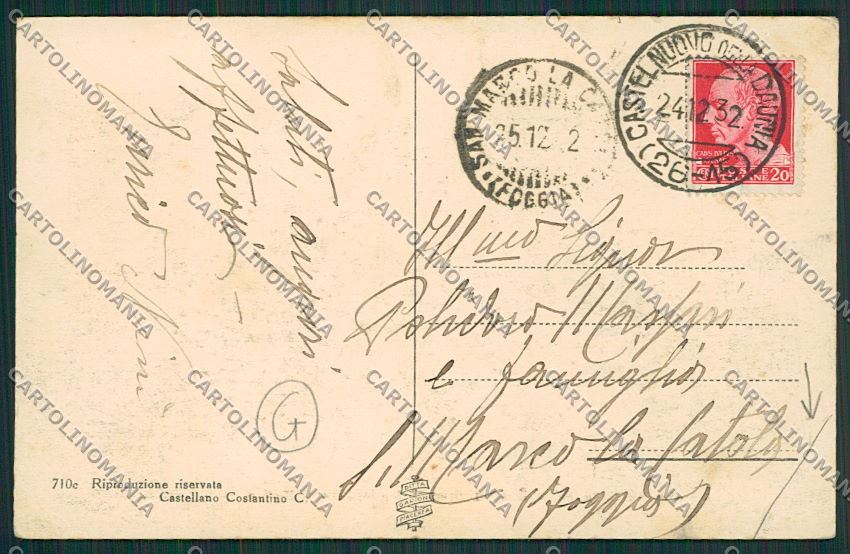 Foggia Castelnuovo Daunia PIEGA cartolina QQ4913 – retro