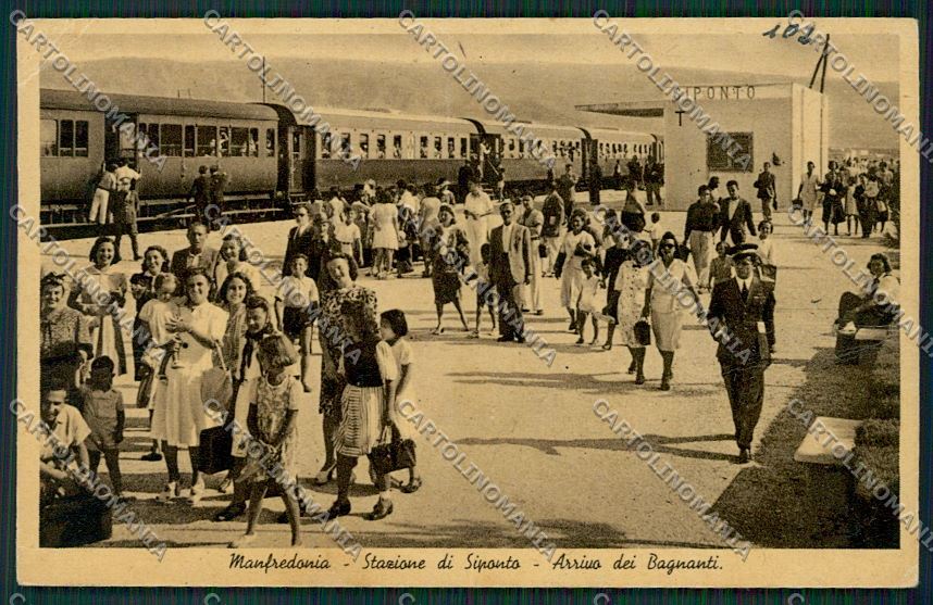 Foggia Manfredonia Siponto Stazione Treno cartolina QQ4916 – fronte