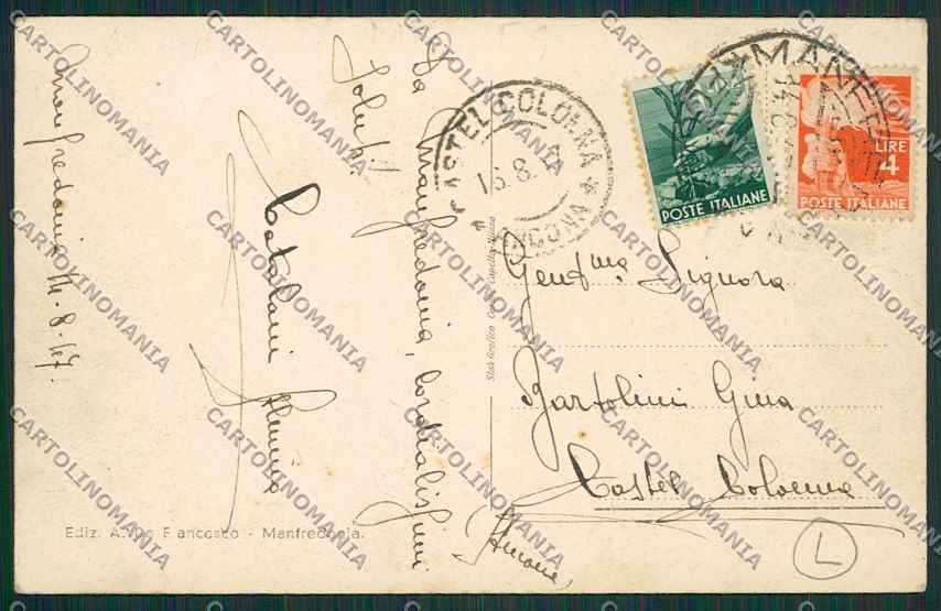 Foggia Manfredonia Siponto Stazione Treno cartolina QQ4916 – retro