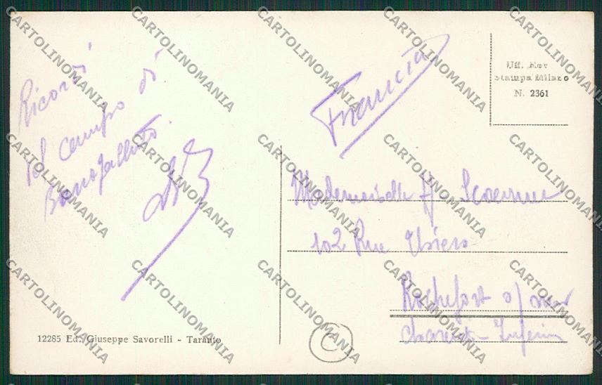 Taranto Città cartolina QQ4968 – retro