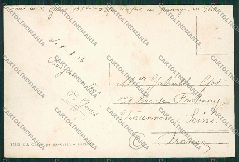 Taranto Città cartolina QQ4972 – retro