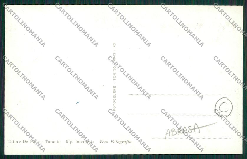 Taranto Città ABRASA Foto cartolina QQ5009 – retro