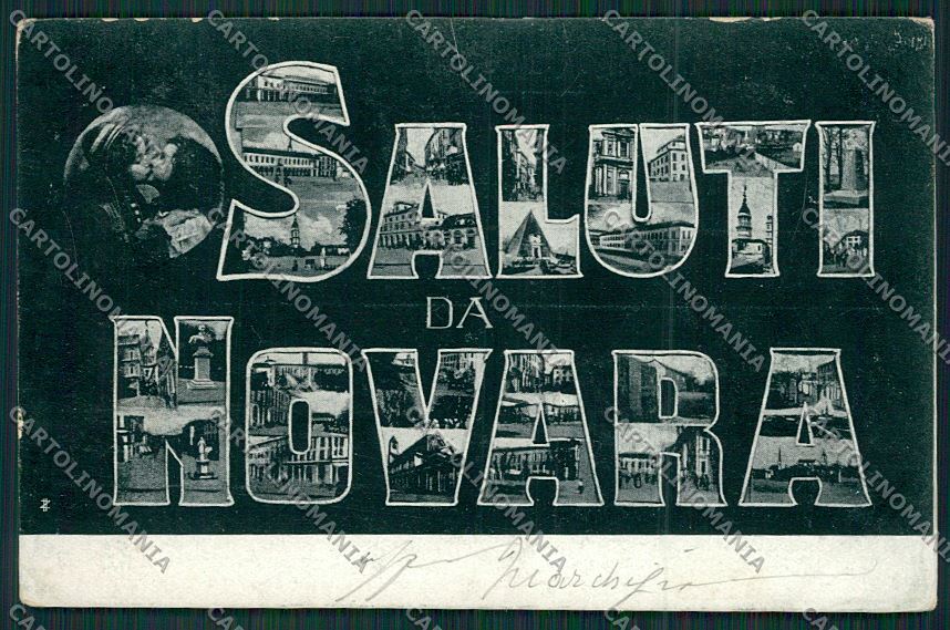 Novara città Saluti da cartolina QQ5154 – fronte