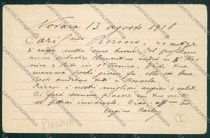 Novara città Prigionieri di Guerra CRI PIEGATA cartolina QQ5177 – retro
