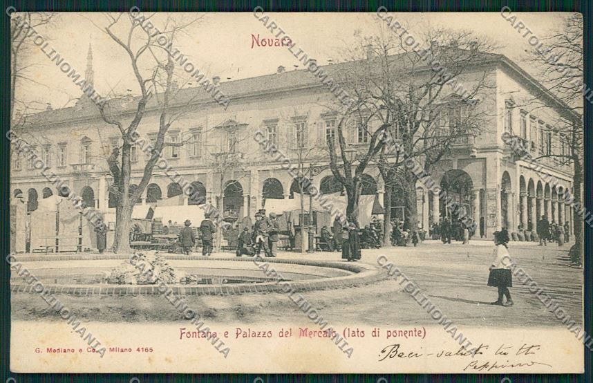 Novara città Mercato cartolina QQ5181 – fronte