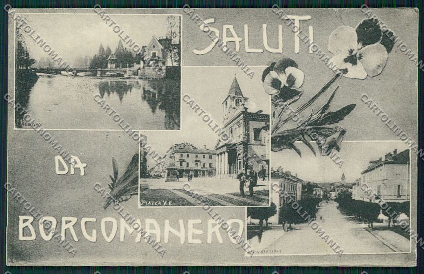 Novara Borgomanero Saluti da cartolina QQ5217 – fronte