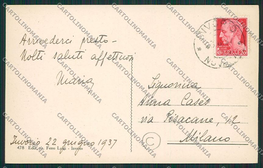 Novara Invorio cartolina QQ5234 – retro