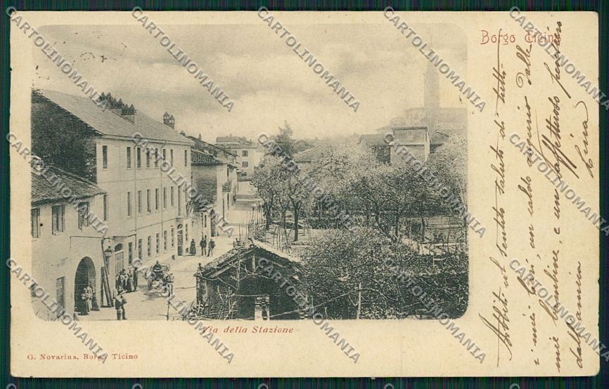 Novara Borgo Ticino PIEGHINA cartolina QQ5284 – fronte