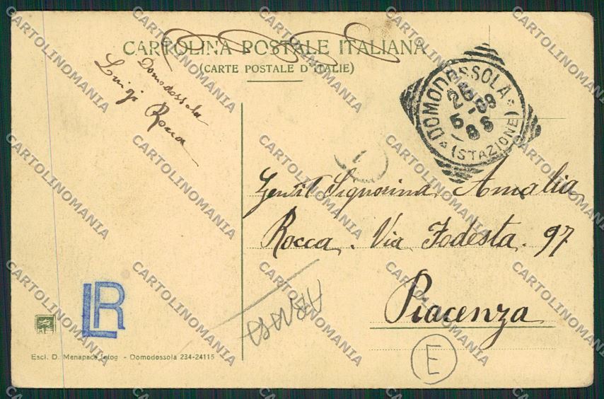 Verbania Domodossola ABRASA cartolina QQ5324 – retro