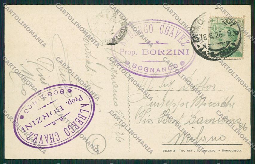Verbania Bognanco cartolina QQ5434 – retro