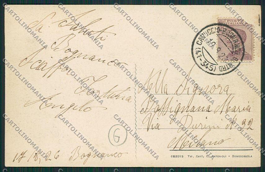 Verbania Bognanco cartolina QQ5435 – retro