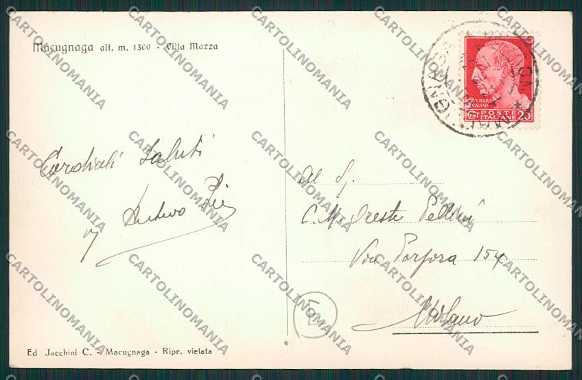 Verbania Macugnaga Foto cartolina QQ5484 – retro