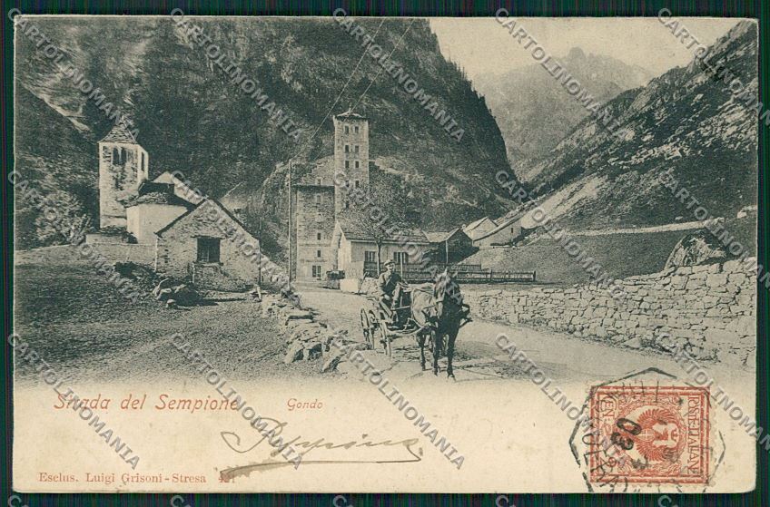 Verbania Gondo ANGOLO SCOLLATO cartolina QQ5533 – fronte
