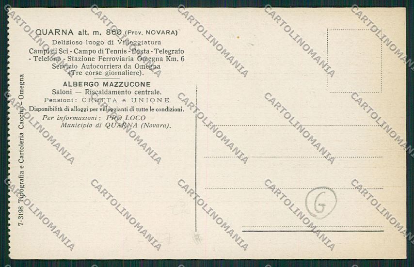 Verbania Valstrona Quarna cartolina QQ5632 – retro