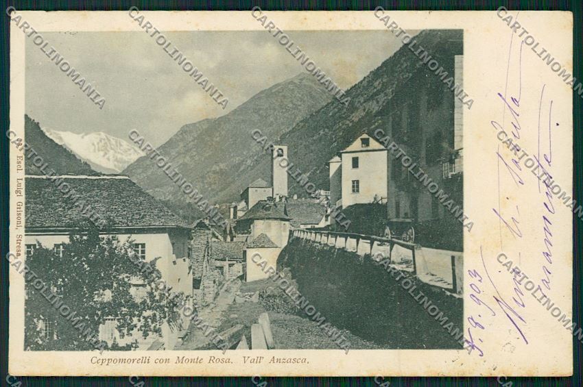 Verbania Vall'Anzasca Ceppomorelli Monte Rosa cartolina QQ5664 – fronte
