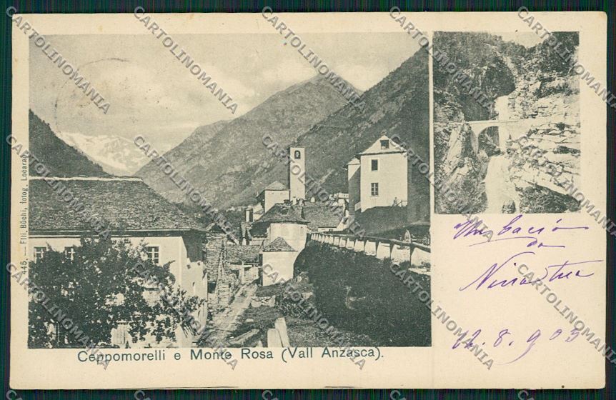 Verbania Vall'Anzasca Ceppomorelli Monte Rosa cartolina QQ5665 – fronte