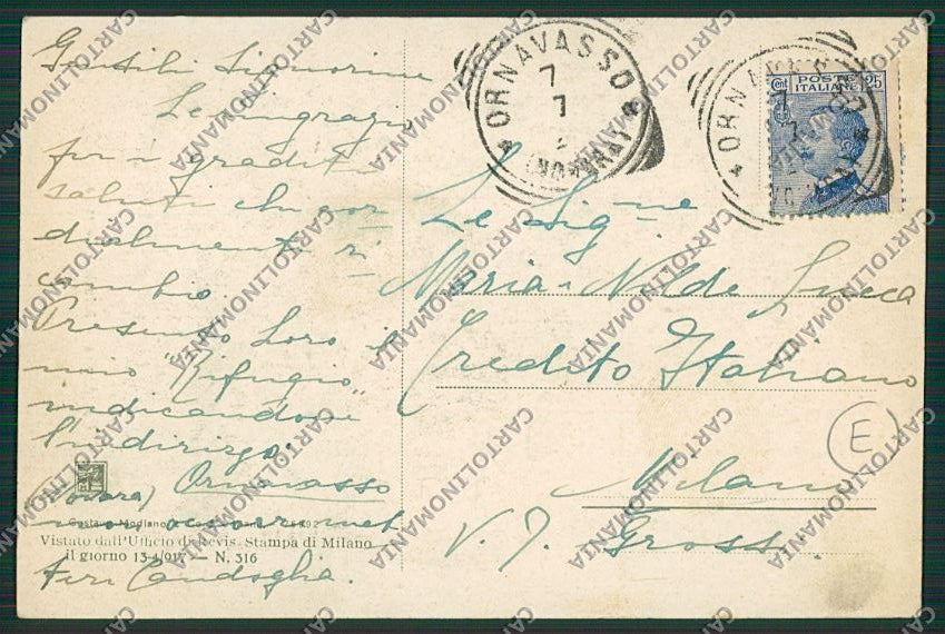 Verbania Candoglia cartolina QQ5738 – retro