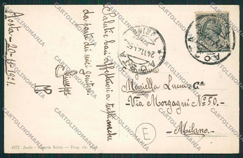 Aosta città cartolina QQ5798 – retro